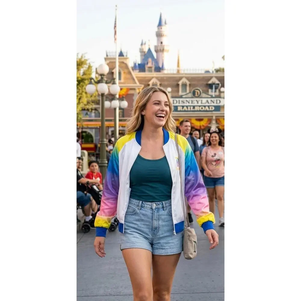 NWT❤️Walt Disney World Wind Jacket Bursts with Color szL